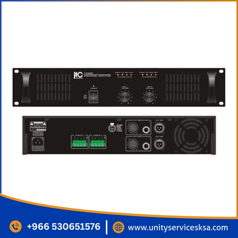 ITC T-2S60 RMS 2×60W Two Channel Power Amplifier, 100V/70V/4ohms