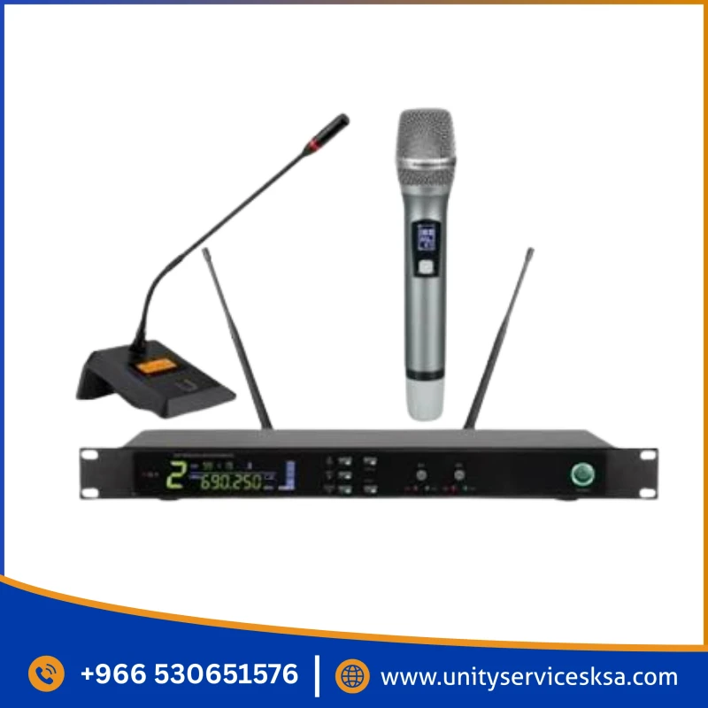 Verbex VT-KU920 UHF Wireless Microphone | Dual Handheld & Table-Top Kit
