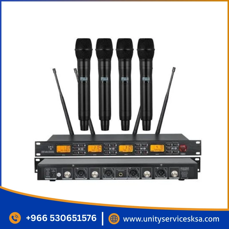 Verbex VT-UR4000 UHF 4-Hand Wireless Professional Microphone Set