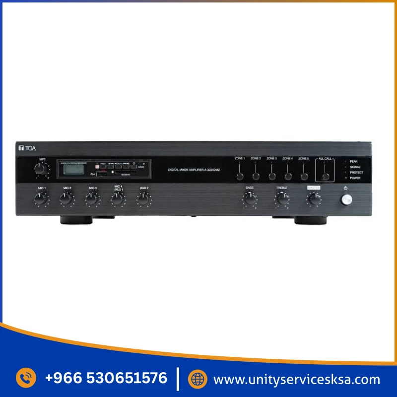 TOA A-3224DMZ 240W Digital Mixer Amplifier – 2-Zone Speaker Selection with MP3