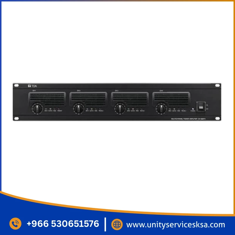 TOA DA-500FH 4-Channel Digital Power Amplifier – 2000W (4 x 500W) 70V/100V High-Impedance PA Amp