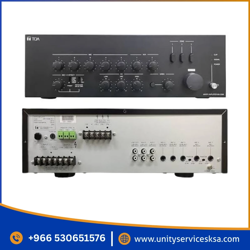 TOA MX-5348 Digital Mixer Amplifier – 3-Channel 480W 100V Power Amp with Feedback Suppression