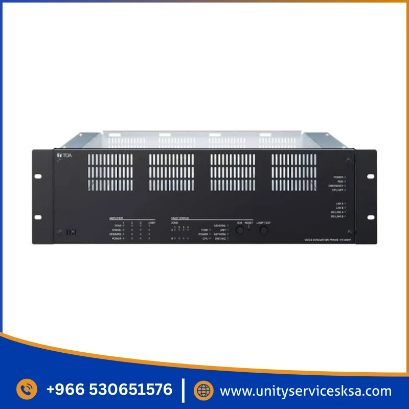 TOA VX-3004F Voice Evacuation Frame – EN54-16 Certified 4-Channel AB System Controller for Life Safety