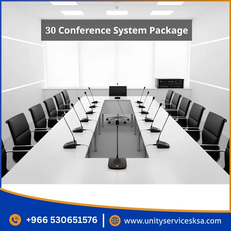 Verbex 30-Piece Conference System Package – 1 Central Amplifier, 29 Delegate Units & 1 Chairman Unit