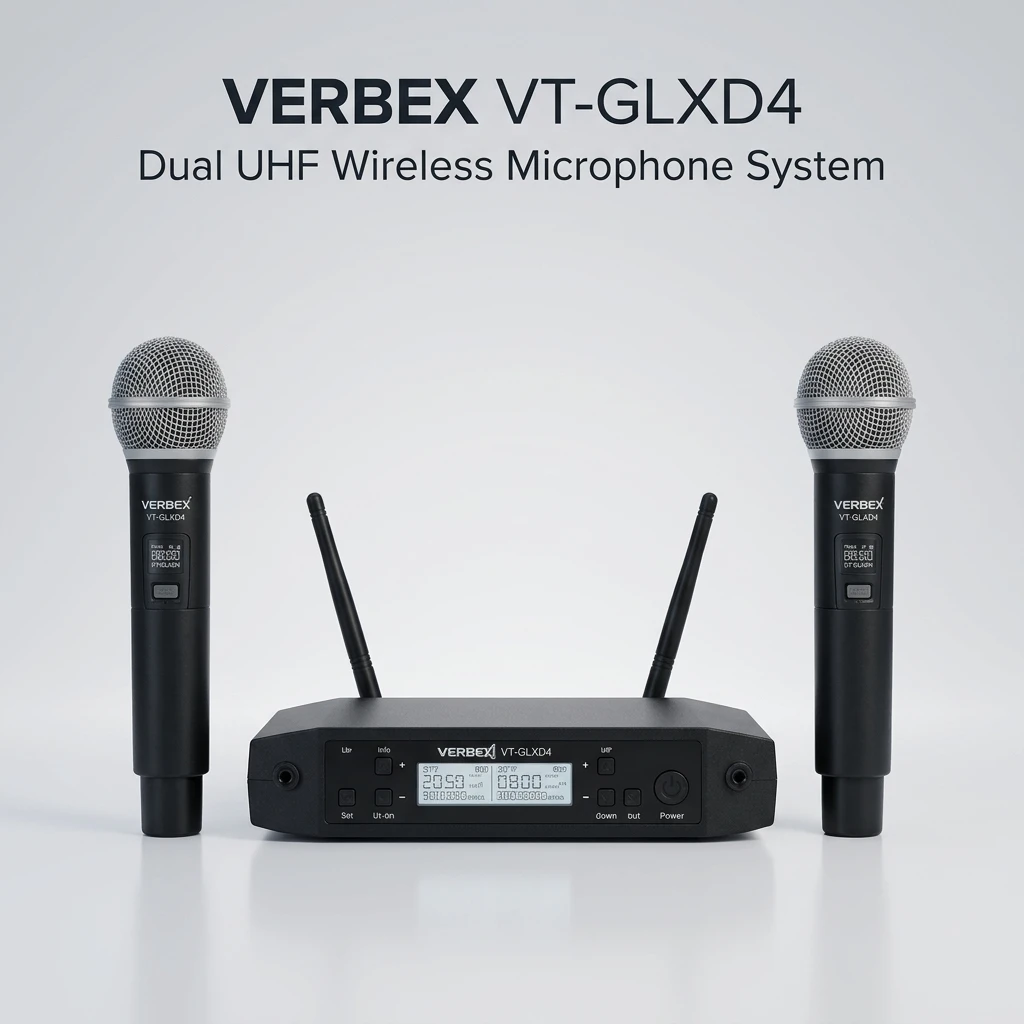 Verbex VT-GLXD4 Dual Hand UHF Wireless Microphone System