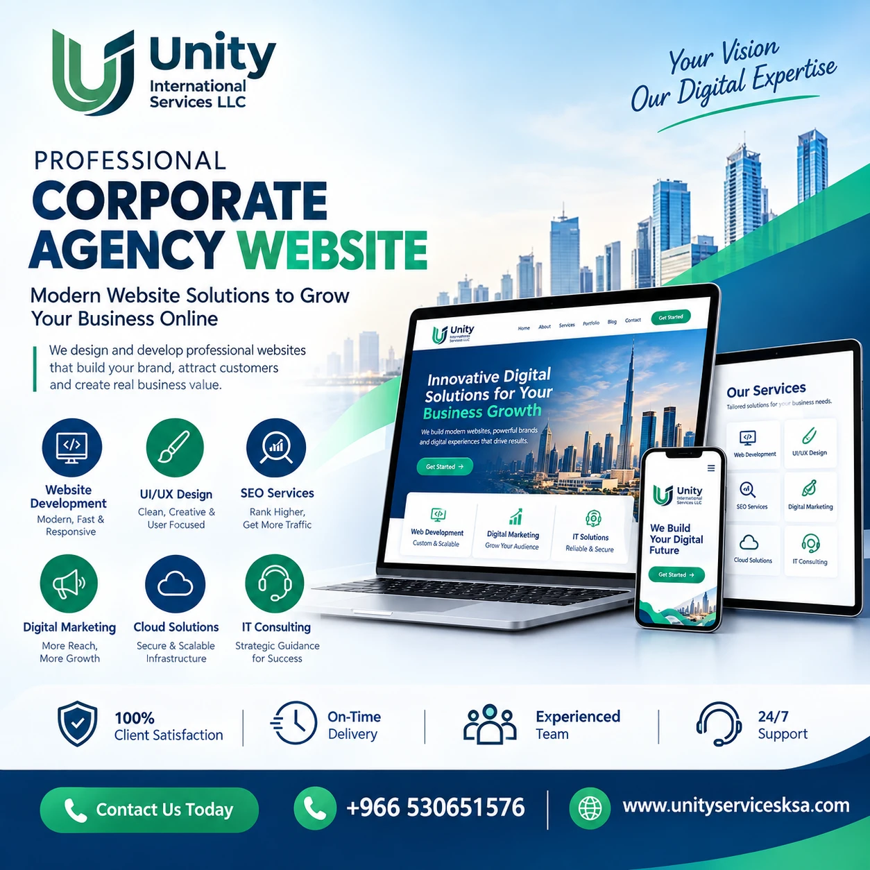 Corporate Agency Website Design & Development Service in KSA | Unity Services